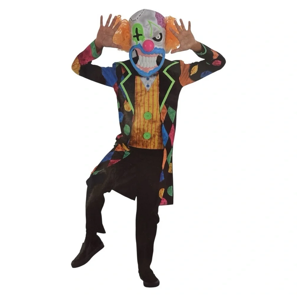 NWT Colorful Clown Child Costume No Mask Circus Carnival Halloween Medium 8-10 - Picture 2 of 5
